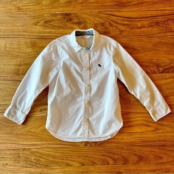 H&M White Long Sleeve Button Down Toddler Dress Shirt 🤍 - Picture 1 of 6